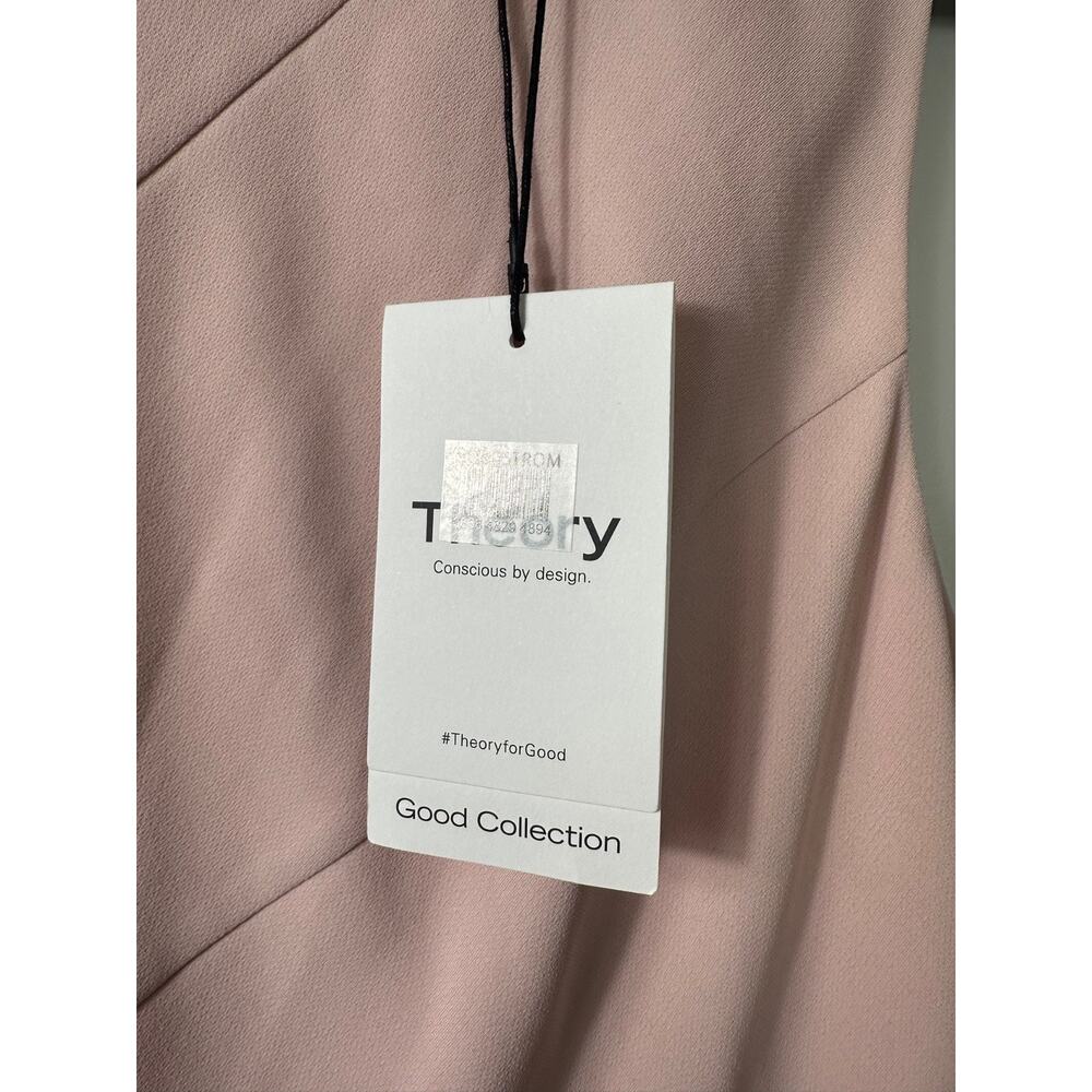 NEW Theory 4 Admiral Crepe Diagonal Mini Shift Dress Pink Sleeveless $395 D54 - Picture 3 of 9